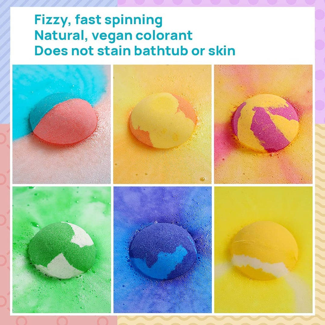 Bath Bombs with Surprise Toy for Kids - 6pc Gift Set