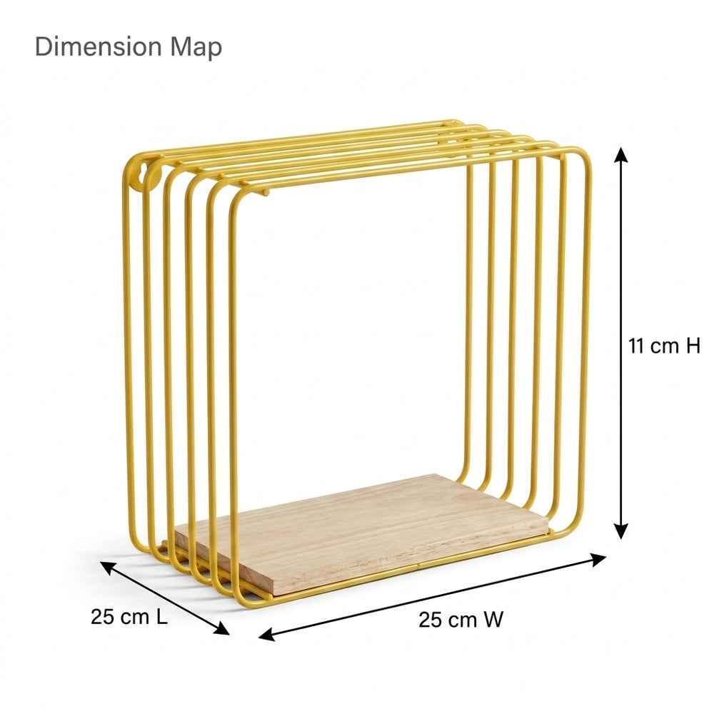 Wall Mounted Metal Wire Cube Display Shelf 25cm
