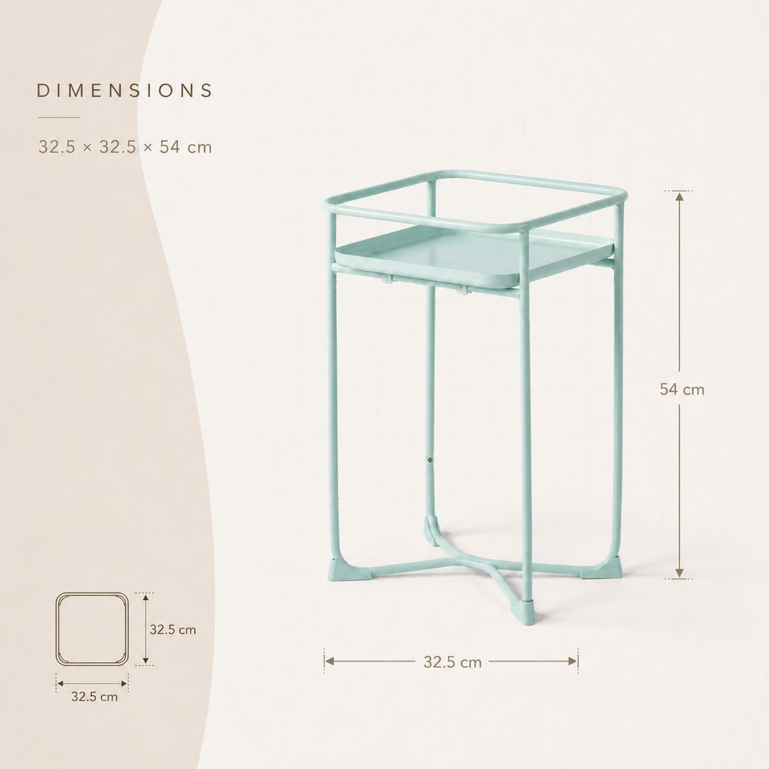 Modern Loft Square Metal Side Table & Plant Stand - Mint