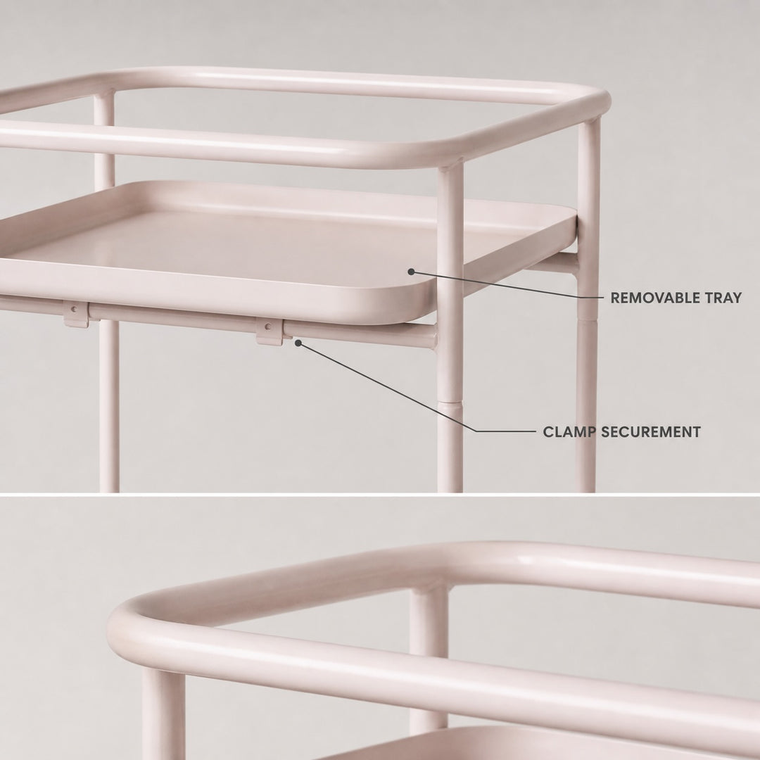 Modern Loft Metal Side Table & Flower Stand - Square Pink