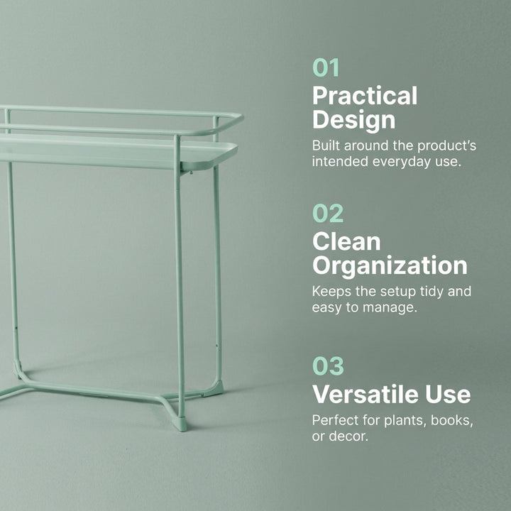 Modern Loft Metal Side Table Flower Stand Rectangle-Mint