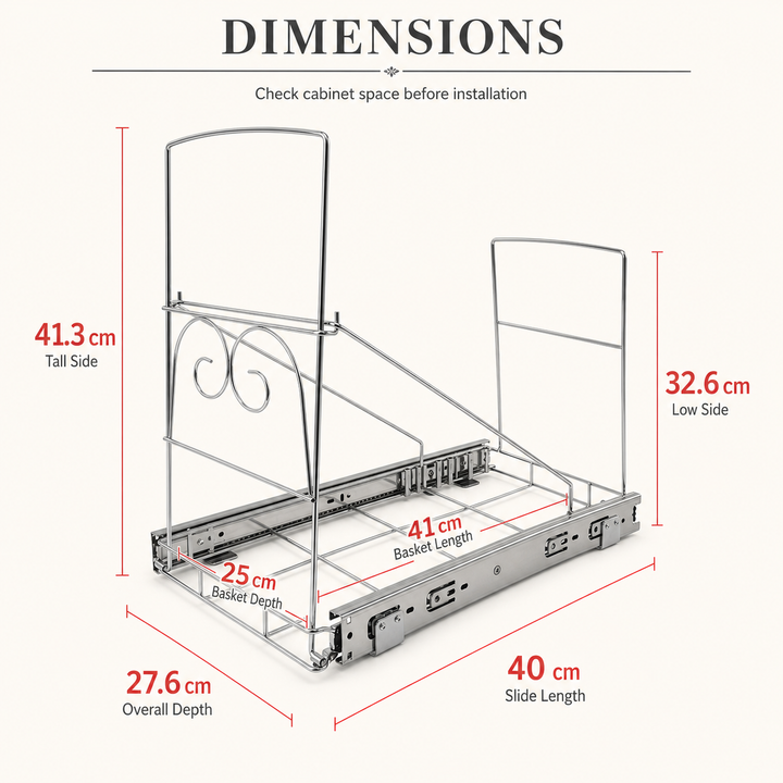 Under-Sink Pull-Out Trash Bin Holder - Kitchen Cabinet Waste Rack