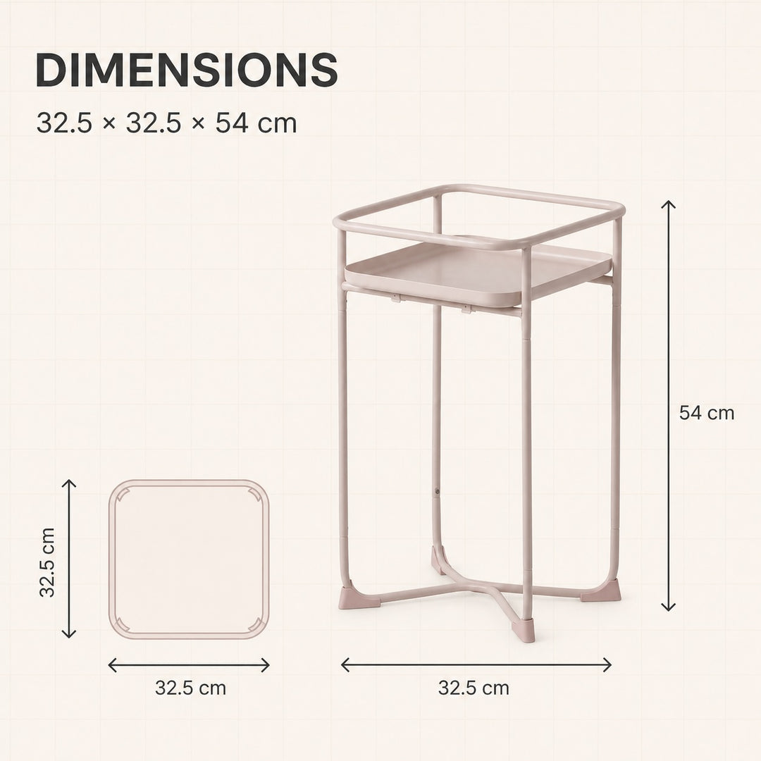 Modern Loft Metal Side Table & Flower Stand - Square Pink