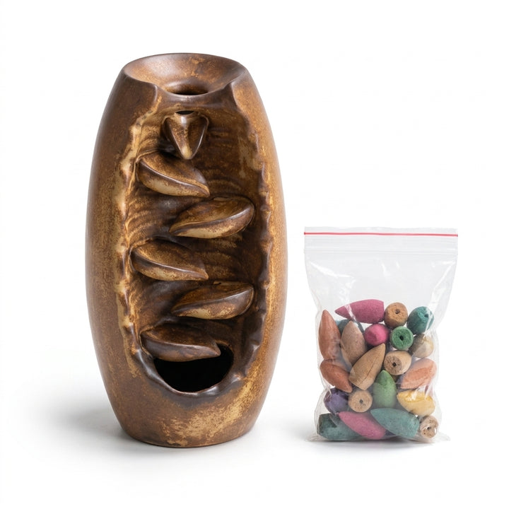 Ceramic Waterfall Backflow Incense Burner with 20 Cones