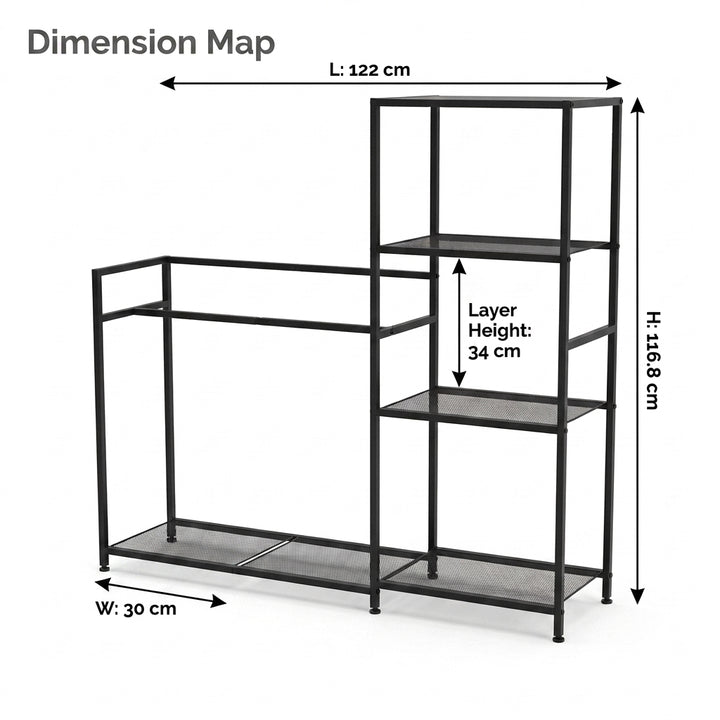 Ski and Snowboard Storage Rack Multi-Functional Gear Organizer - Black
