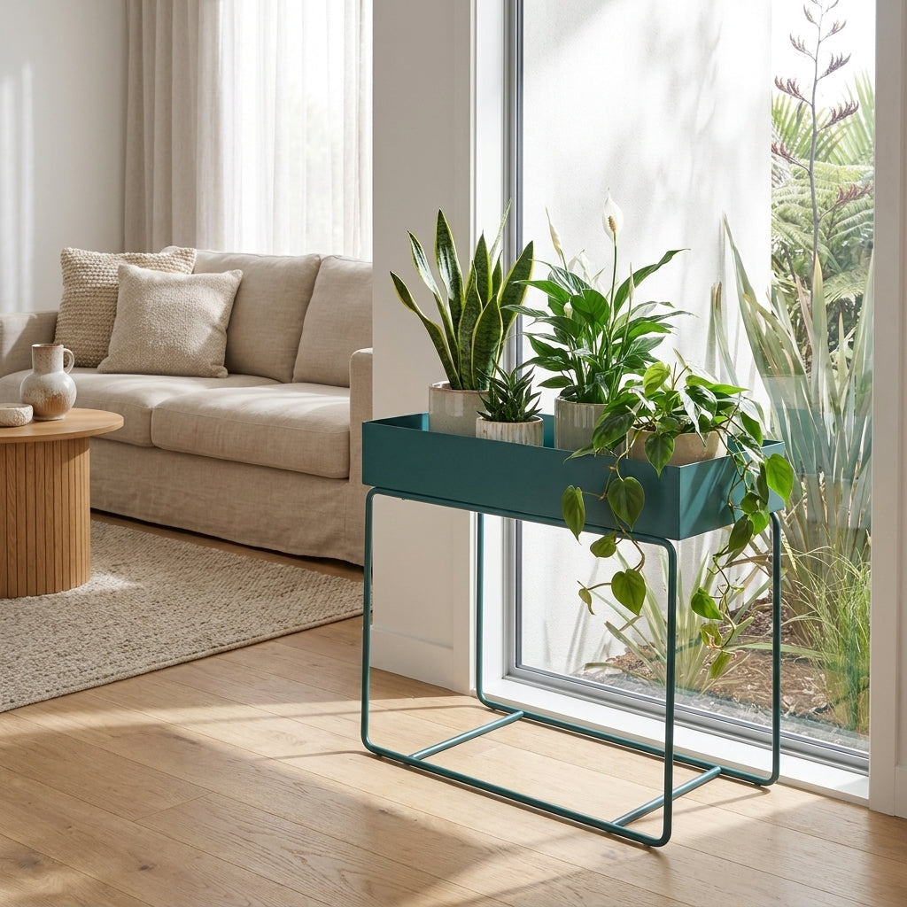 Indoor Metal Tall Rectangle Tray Plant Pot Stand