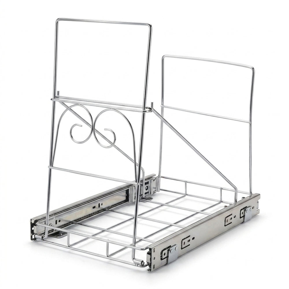 Under-Sink Pull-Out Trash Bin Holder - Kitchen Cabinet Waste Rack