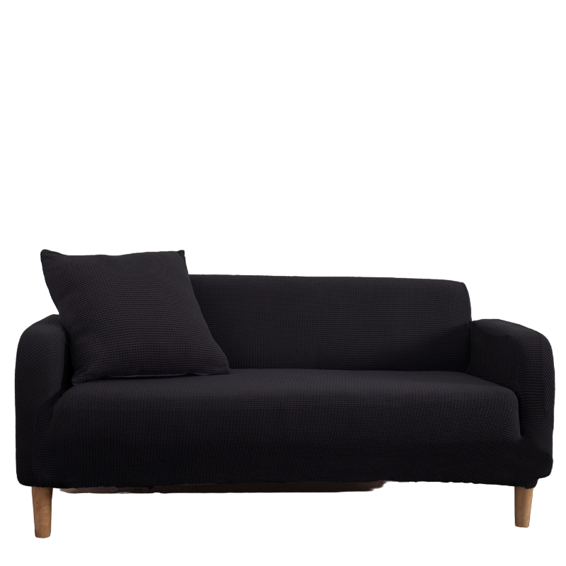 Black two-seat sofa slipcover