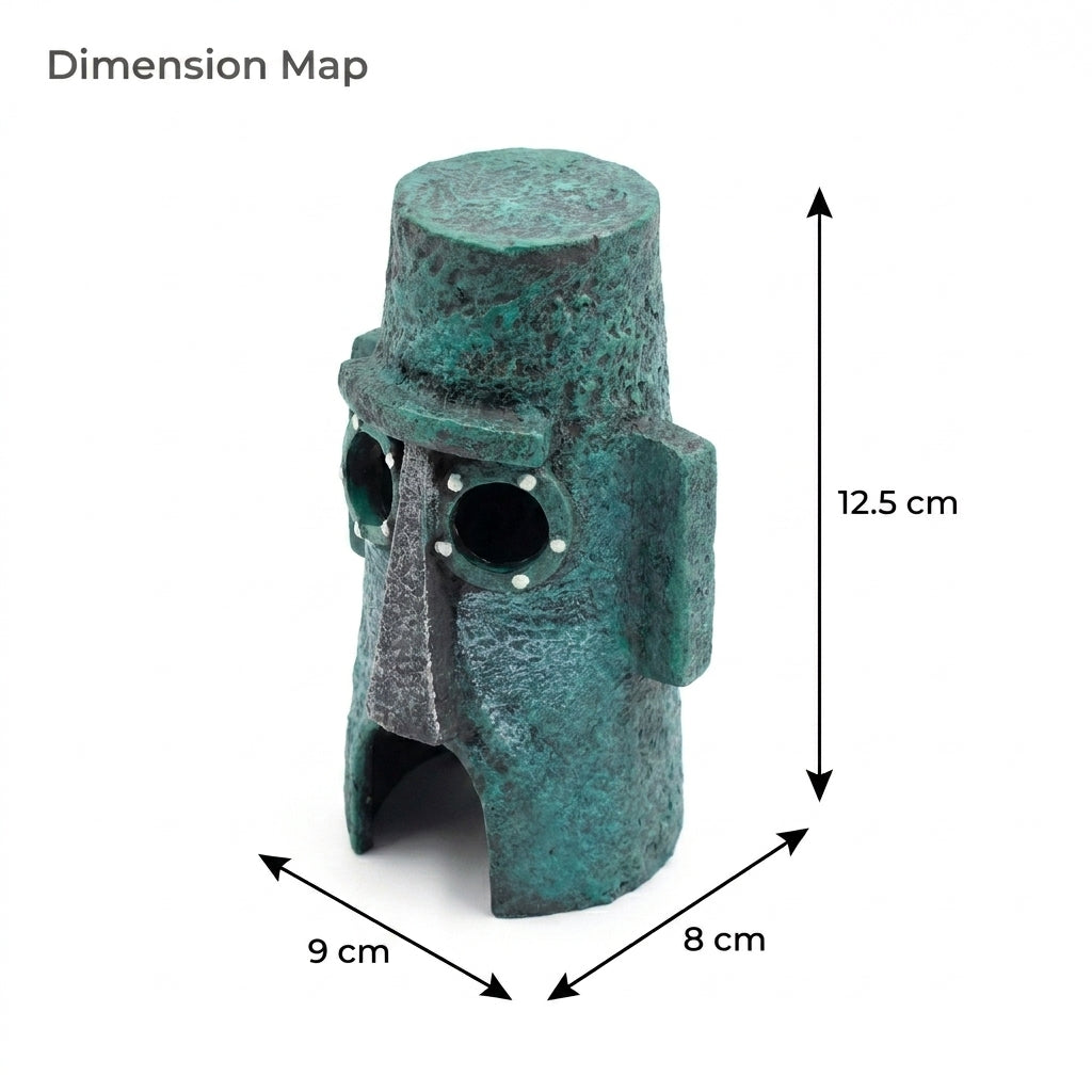 Easter Island Moai Head Aquarium Ornament Fish Tank Decoration - 12.5cm