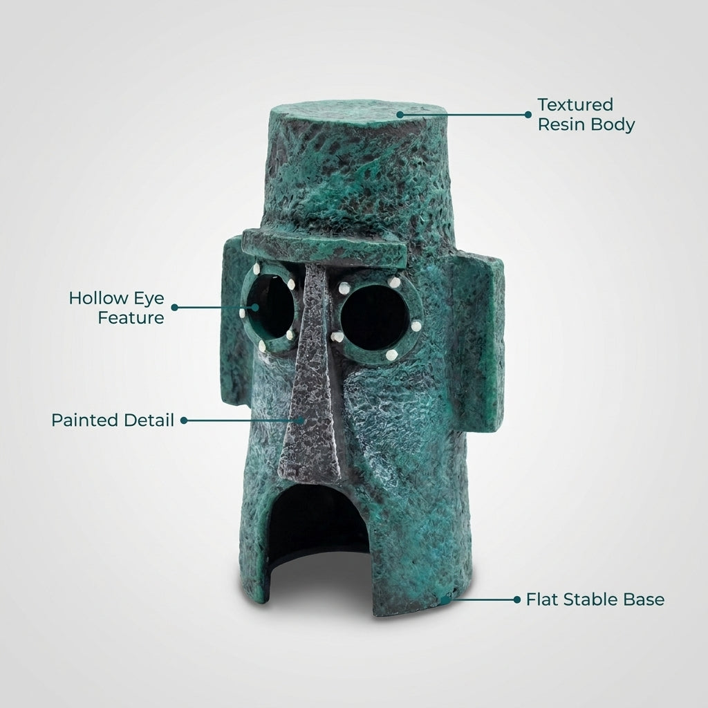 Easter Island Moai Head Aquarium Ornament Fish Tank Decoration - 12.5cm