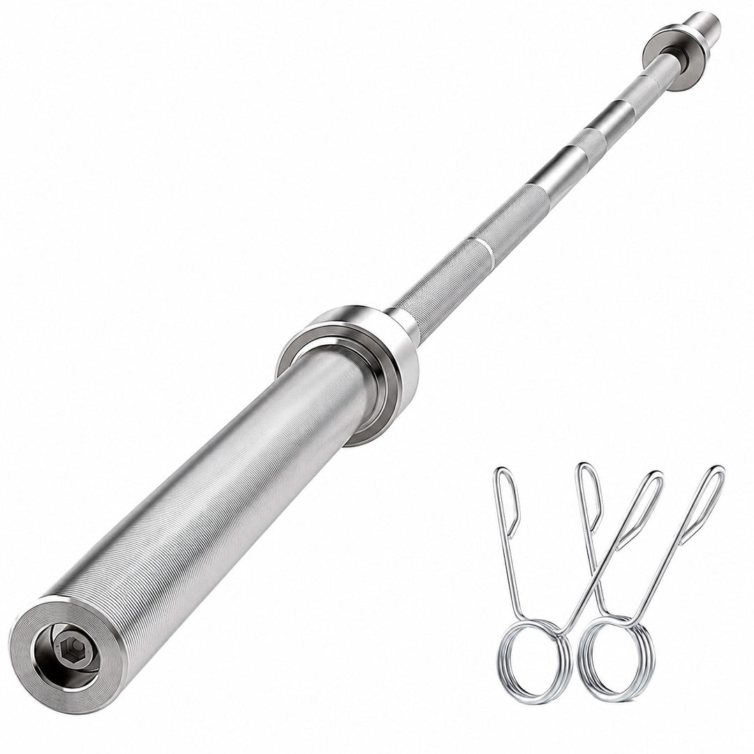 220cm Olympic Barbell Bar 20kg - Solid Steel Weightlifting Bar for Home Gym