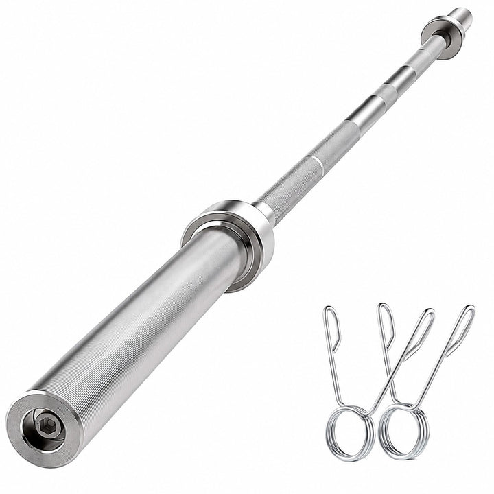 220cm Olympic Barbell Bar 20kg - Solid Steel Weightlifting Bar for Home Gym
