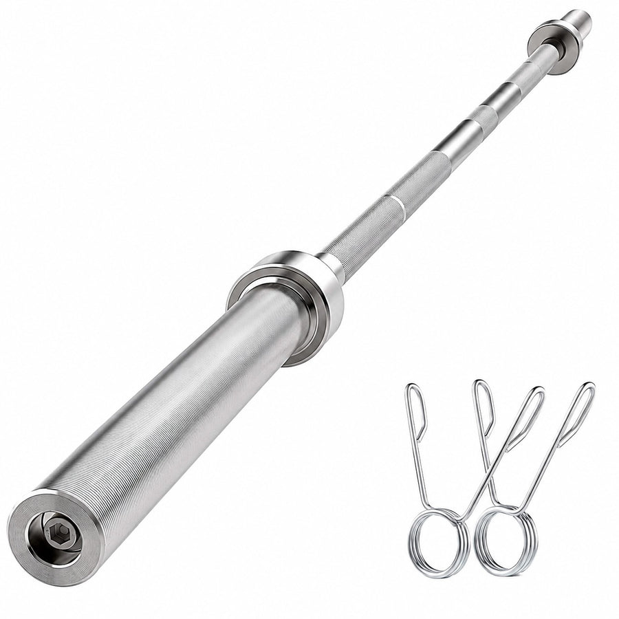 220cm Olympic Barbell Bar 20kg - Solid Steel Weightlifting Bar for Home Gym