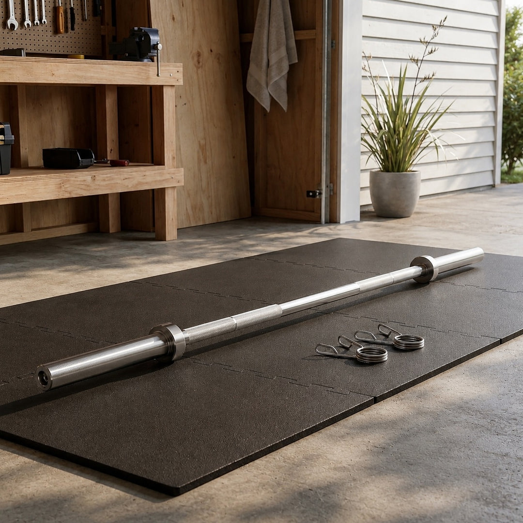 220cm Olympic Barbell Bar 20kg - Solid Steel Weightlifting Bar for Home Gym