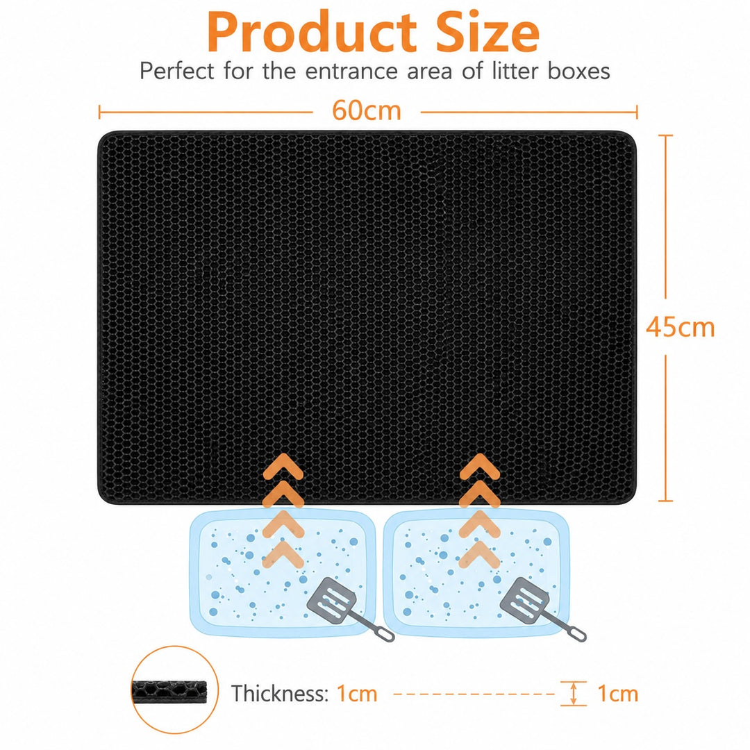 Double Layer Honeycomb Cat Litter Trapper Mat 45x60cm - 2 Pack