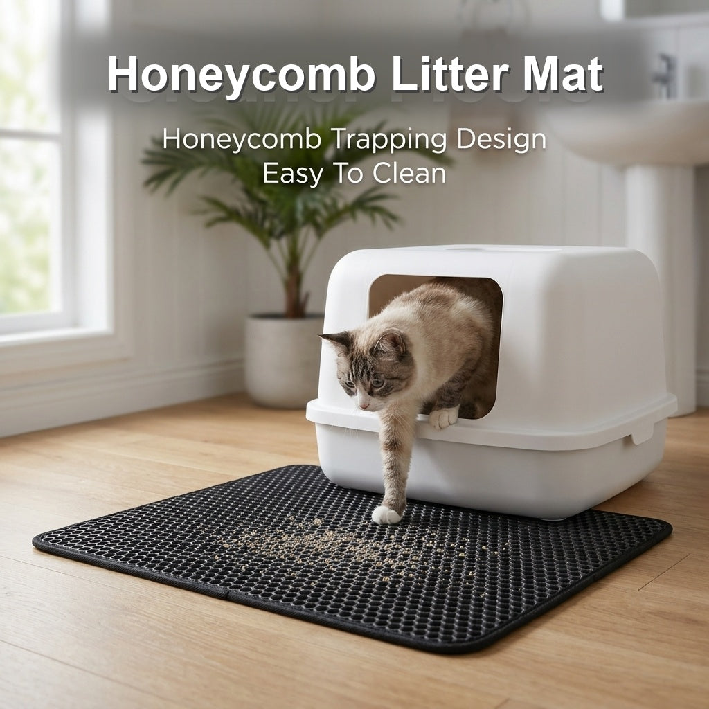 Double Layer Honeycomb Cat Litter Trapper Mat 45x60cm - 2 Pack