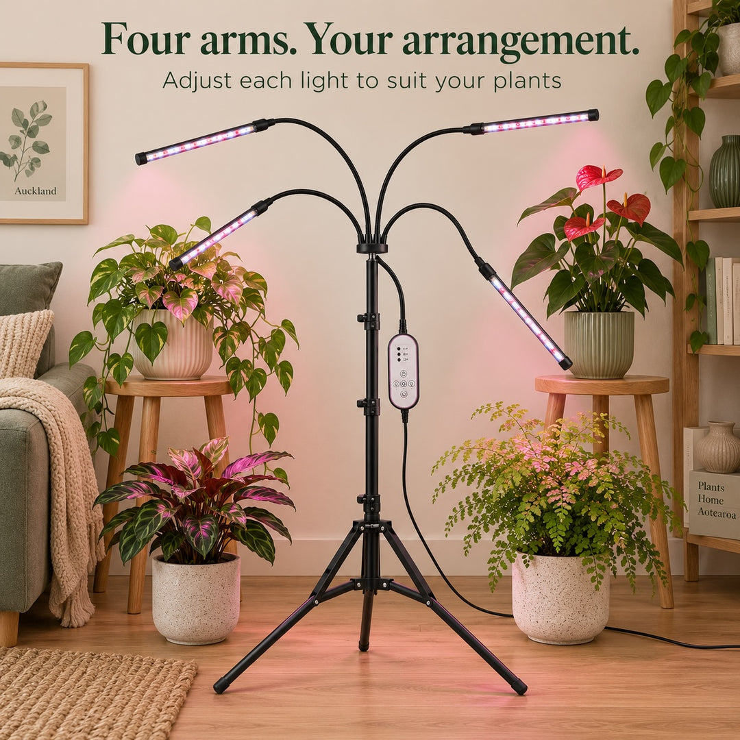 4 Head LED Plant Grow Light with Stand for Indoor Seed Starting and Herbs