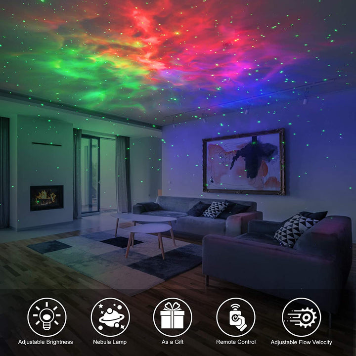 Galaxy Star Light Projector with LED Nebula Cloud-White