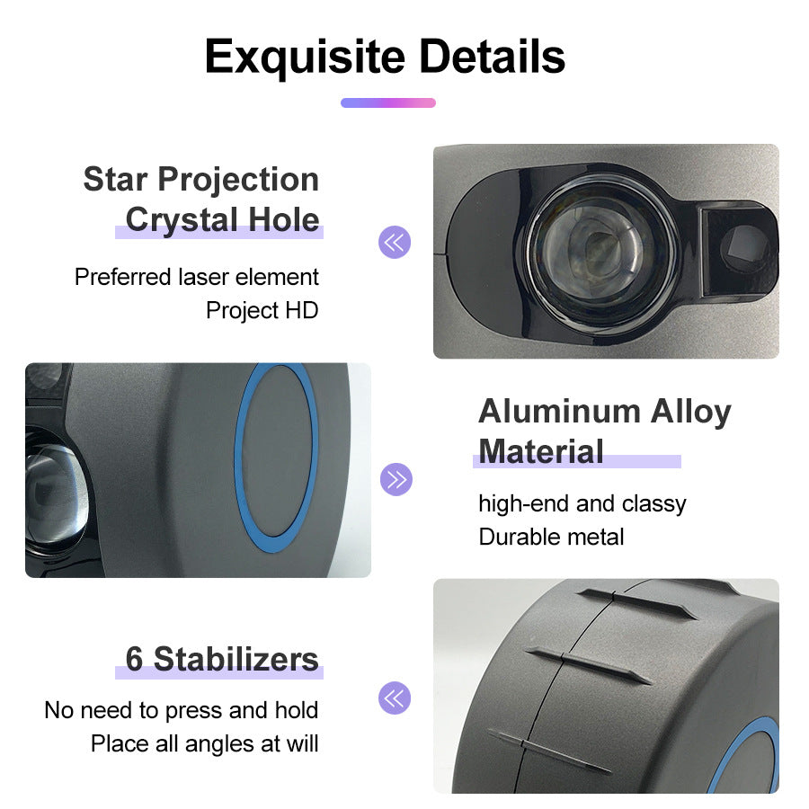 Galaxy Star Light Projector with LED Nebula Cloud-Gray