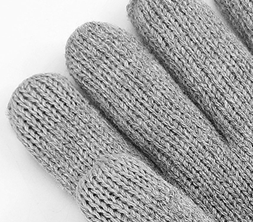 Fleece-Lined Touchscreen Knit Gloves – Dark Grey, M/L
