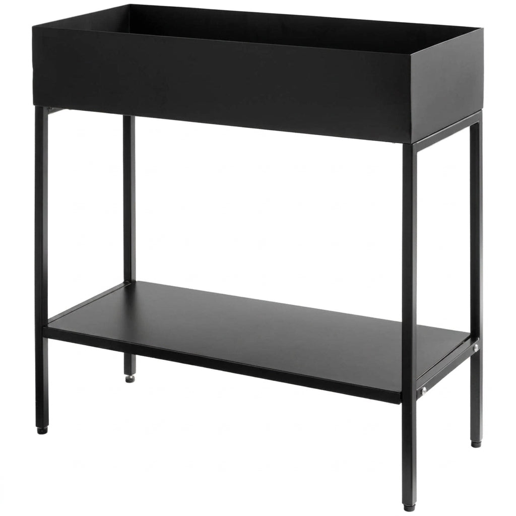 2 Tier Metal Plant Stand Display Organizer Shelf - Black 60cm