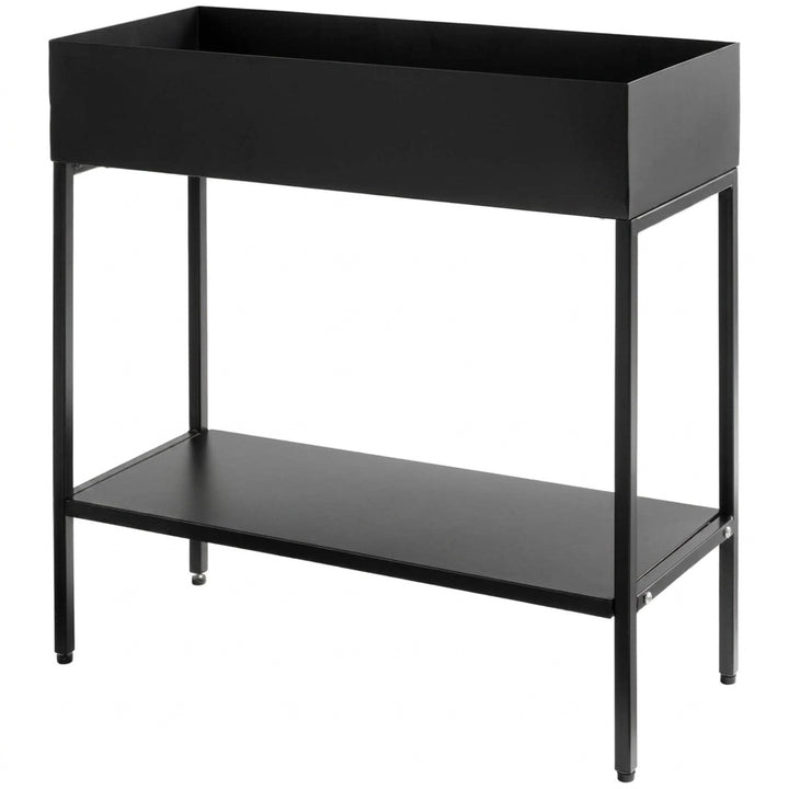 2 Tier Metal Plant Stand Display Organizer Shelf - Black 60cm