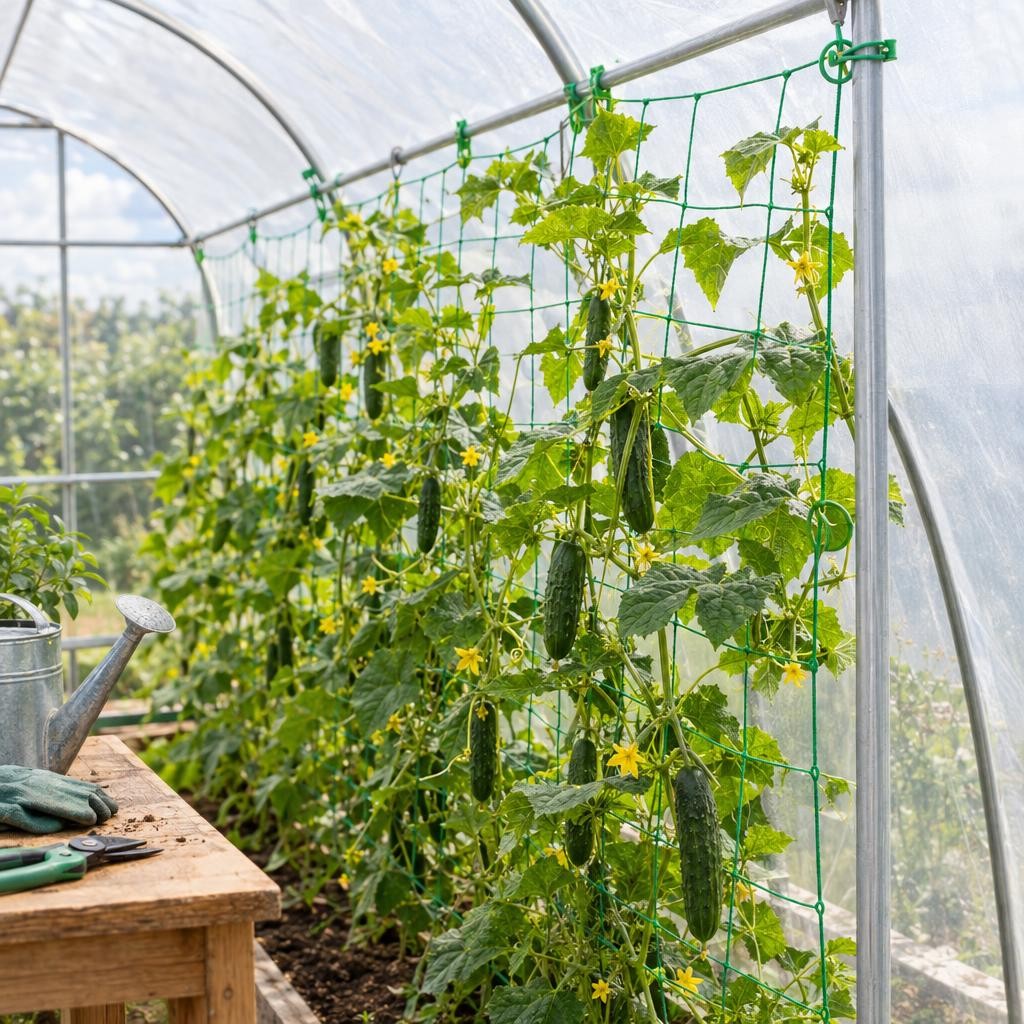 Garden Climbing Net 1.8 x 5 m with Clips and Ties - Plant Support Kit