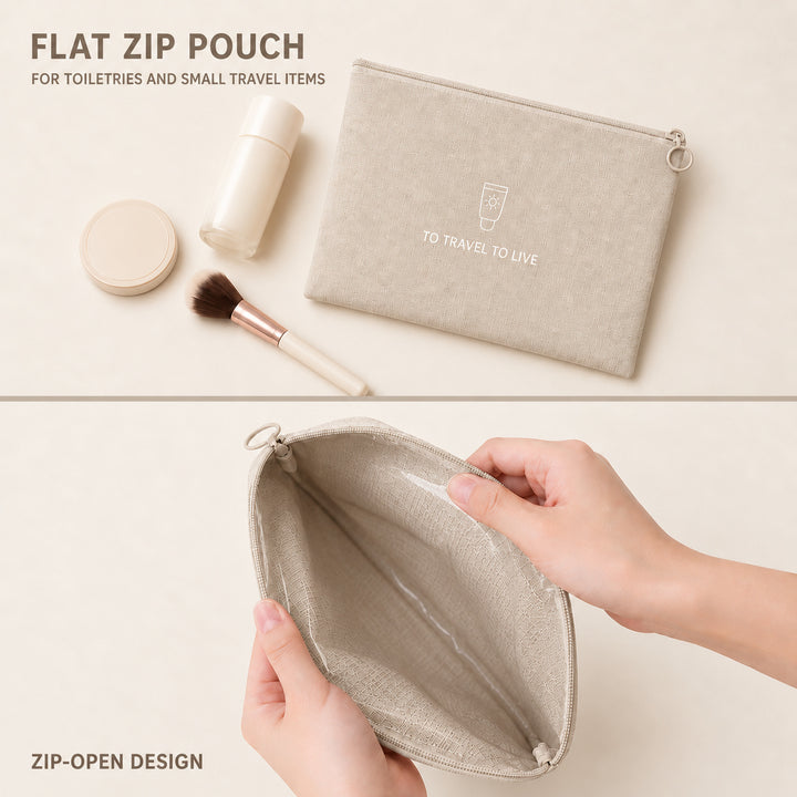 Travel Storage Luggage Organizer Pouch Set of 7 - Beige