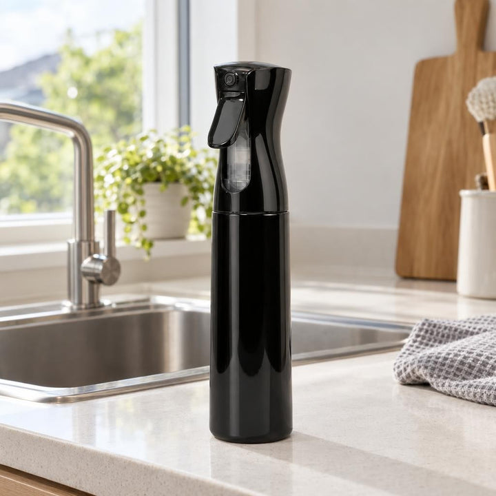 300ml Continuous Spray Bottle for Hair Styling, Cleaning & Gardening - Black or White