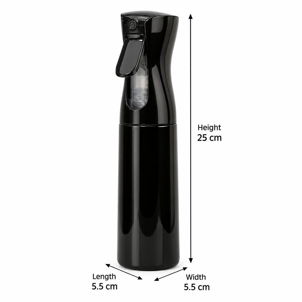 300ml Continuous Spray Bottle for Hair Styling, Cleaning & Gardening - Black or White