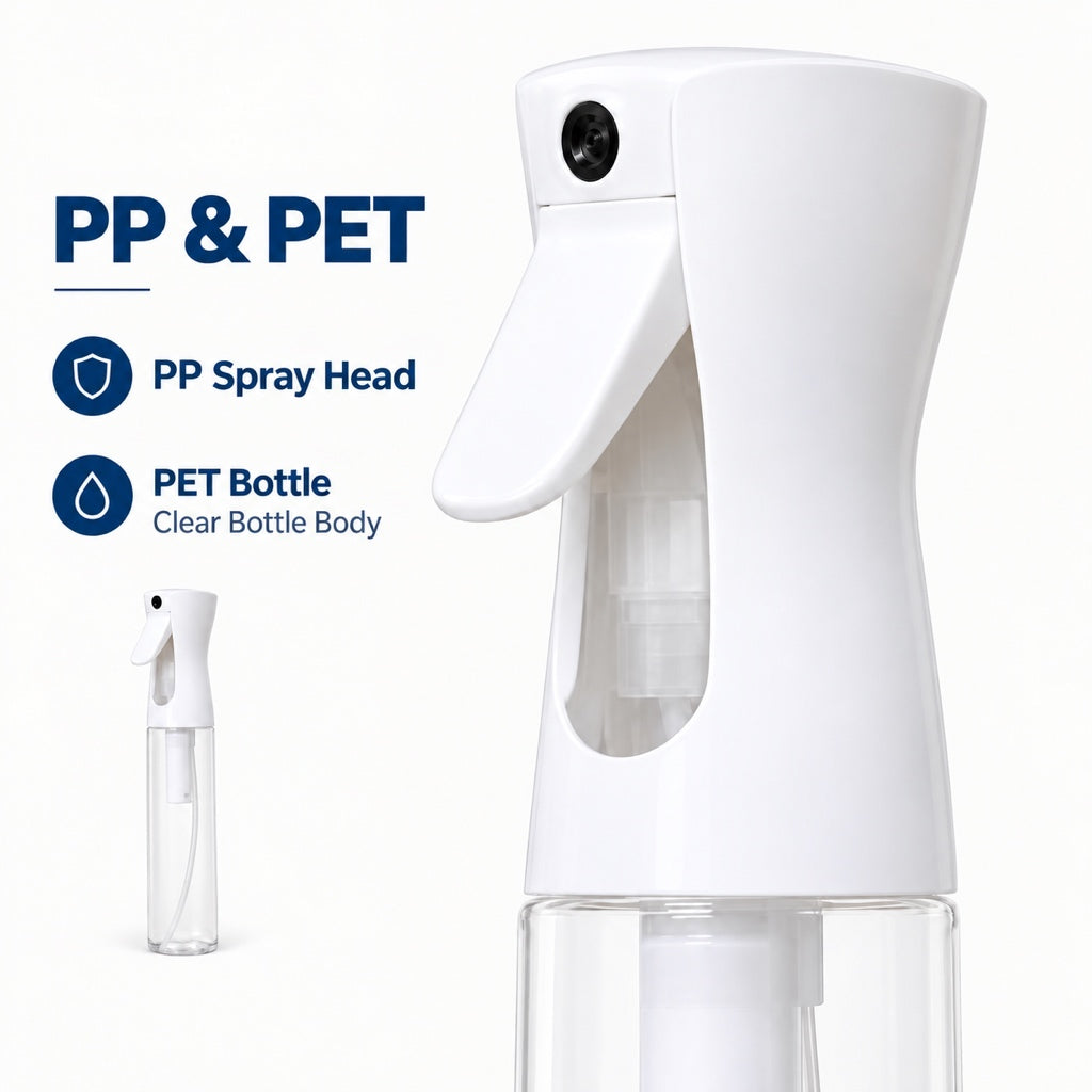 300ml Continuous Fine Mist Water Spray Bottle - Black or White