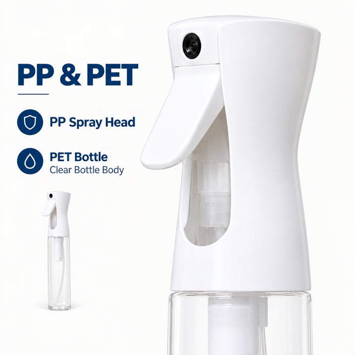 300ml Continuous Fine Mist Water Spray Bottle - Black or White