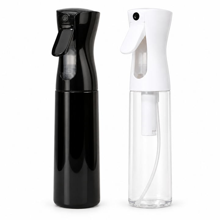 300ml Continuous Fine Mist Water Spray Bottle - Black or White