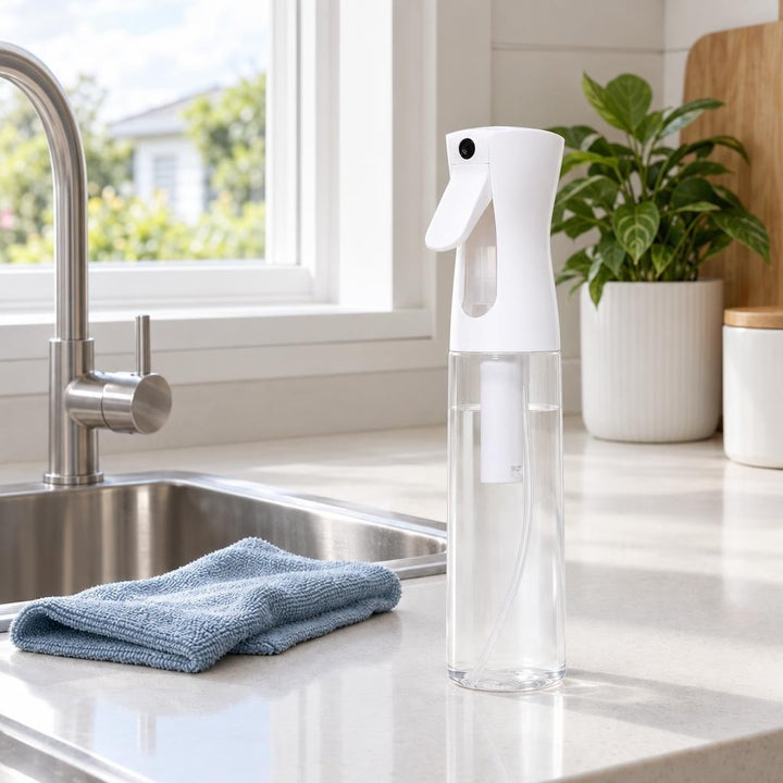 300ml Continuous Fine Mist Water Spray Bottle - Black or White
