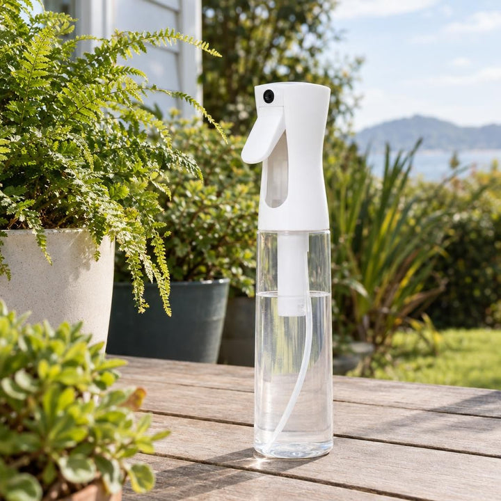 300ml Continuous Fine Mist Water Spray Bottle - Black or White