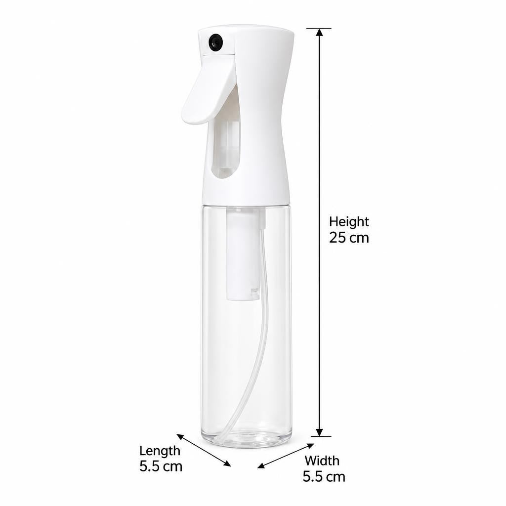 300ml Continuous Fine Mist Water Spray Bottle - Black or White