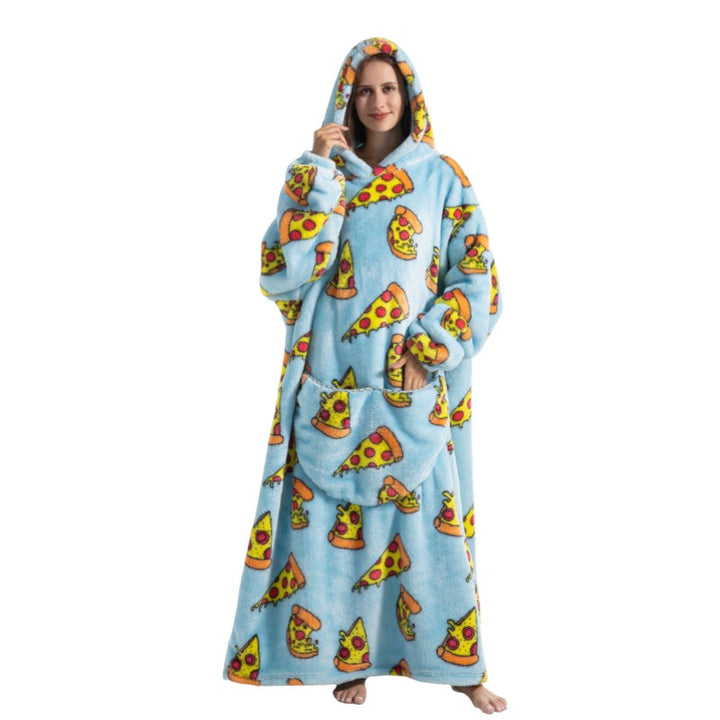 Adult Oversized Wearable Blanket Hoodie-Pizza