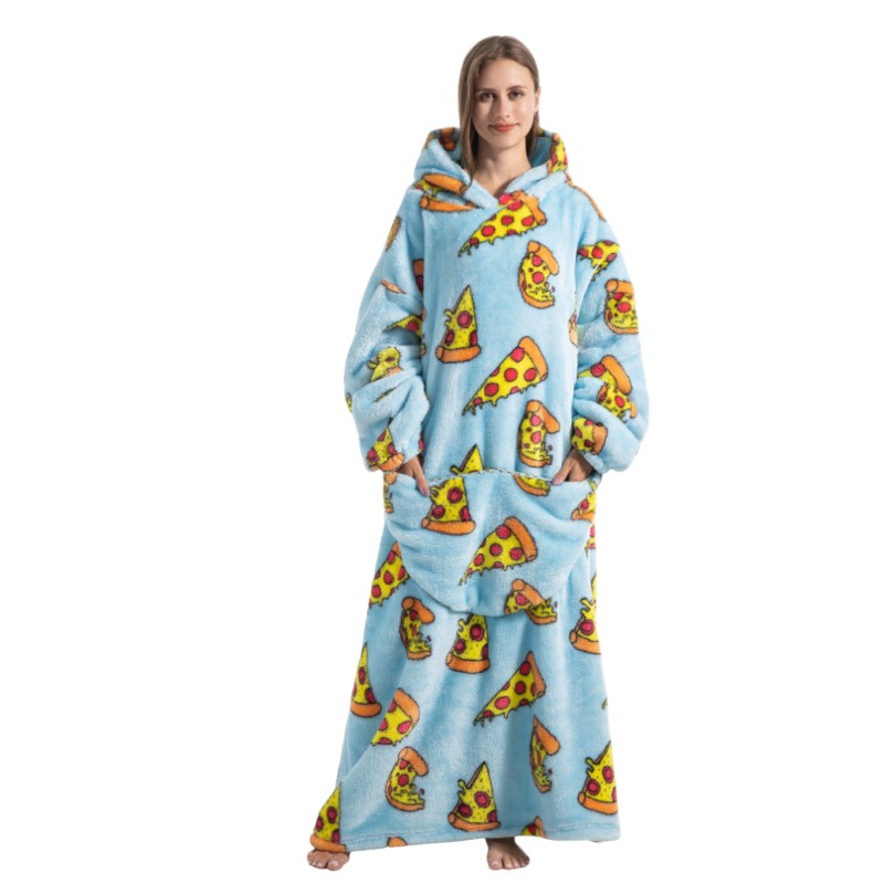 Adult Oversized Wearable Blanket Hoodie-Pizza