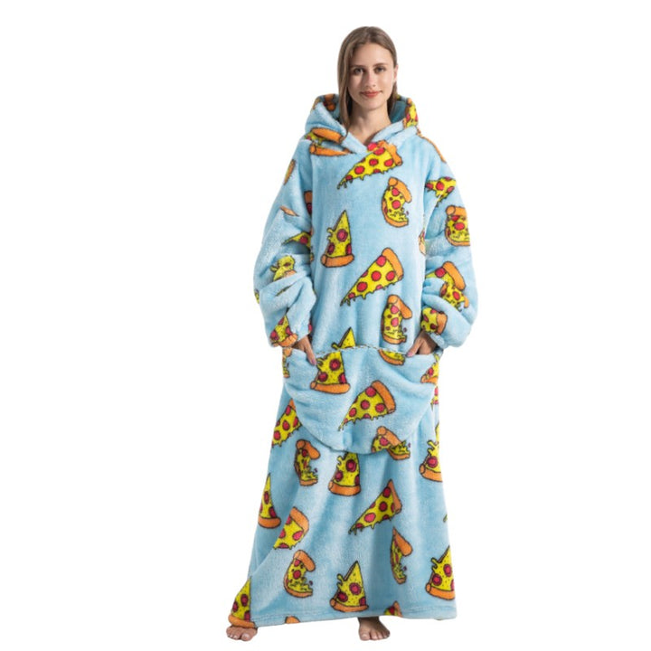 Adult Oversized Wearable Blanket Hoodie-Pizza