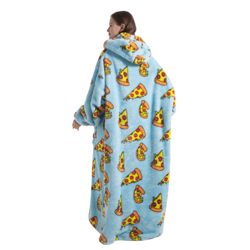 Adult Oversized Wearable Blanket Hoodie-Pizza