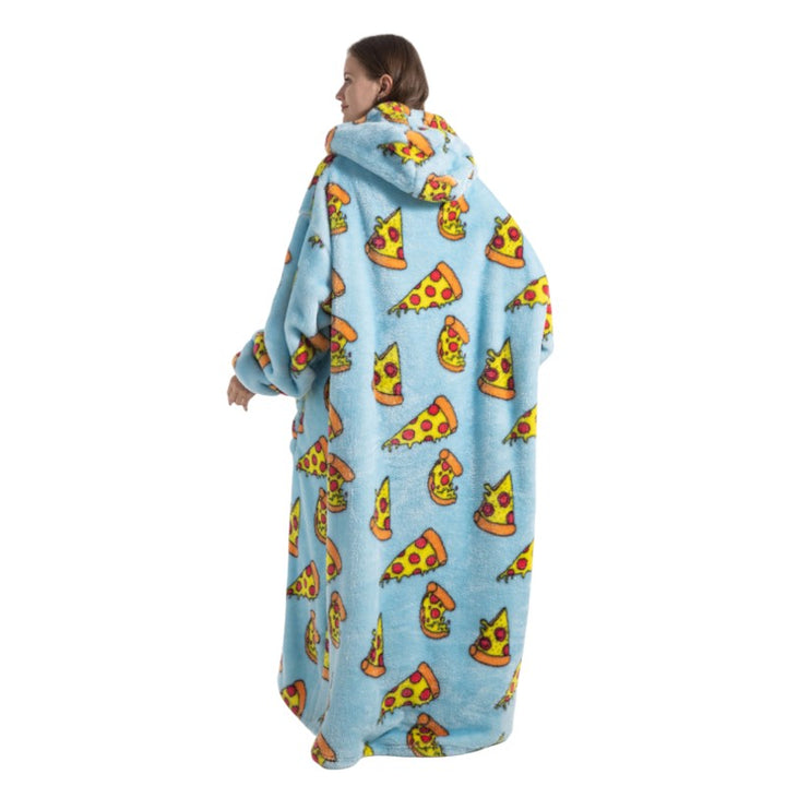 Adult Oversized Wearable Blanket Hoodie-Pizza