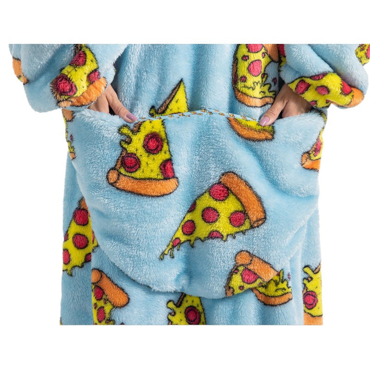 Adult Oversized Wearable Blanket Hoodie-Pizza