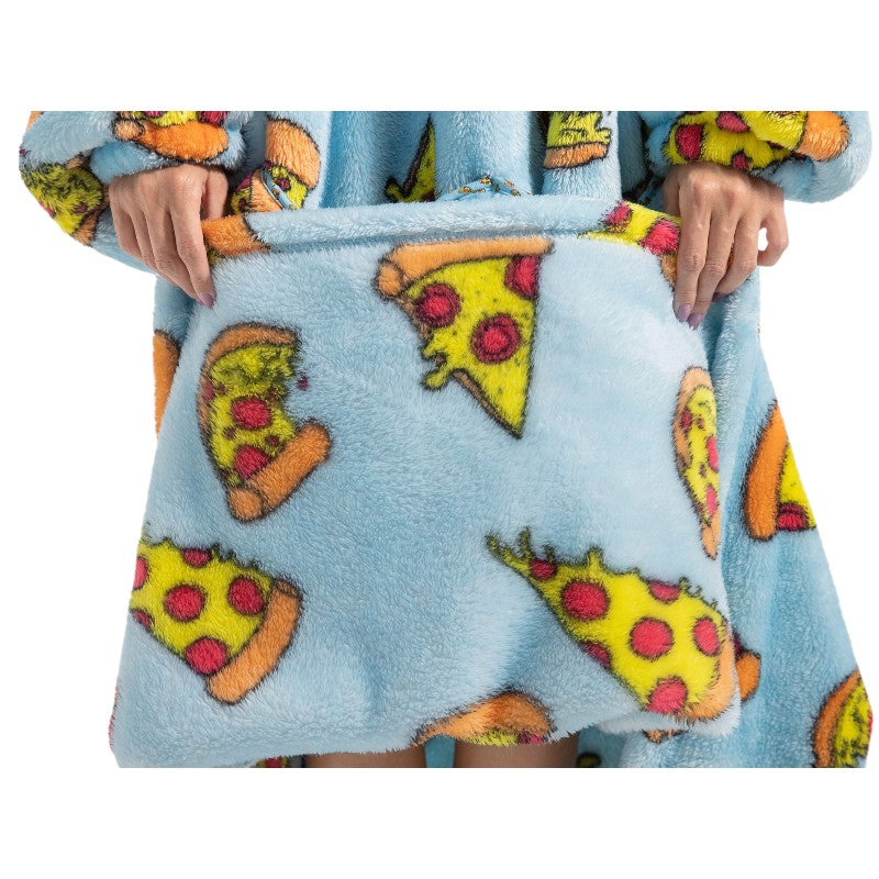 Adult Oversized Wearable Blanket Hoodie-Pizza