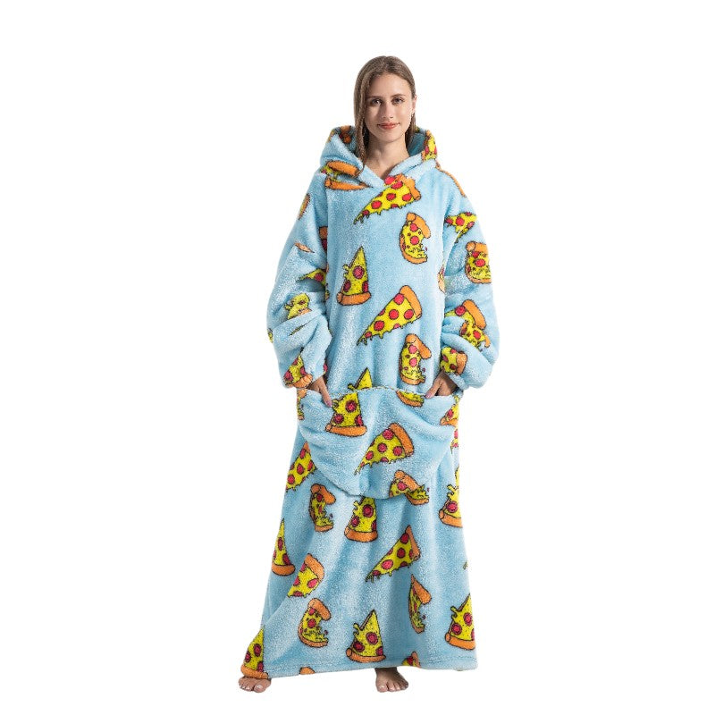 Adult Oversized Wearable Blanket Hoodie-Pizza
