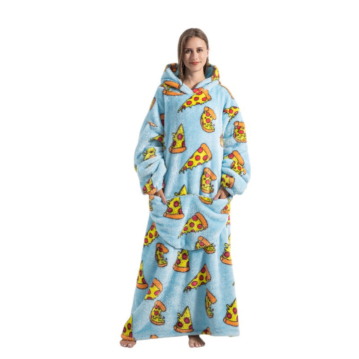 Adult Oversized Wearable Blanket Hoodie-Pizza