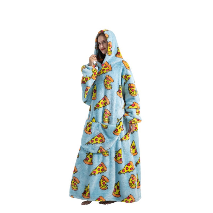 Adult Oversized Wearable Blanket Hoodie-Pizza