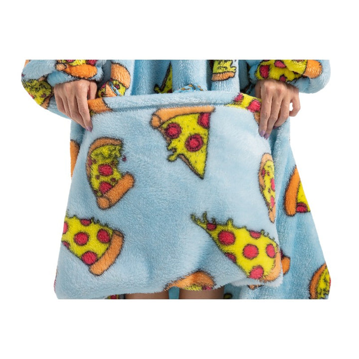 Adult Oversized Wearable Blanket Hoodie-Pizza