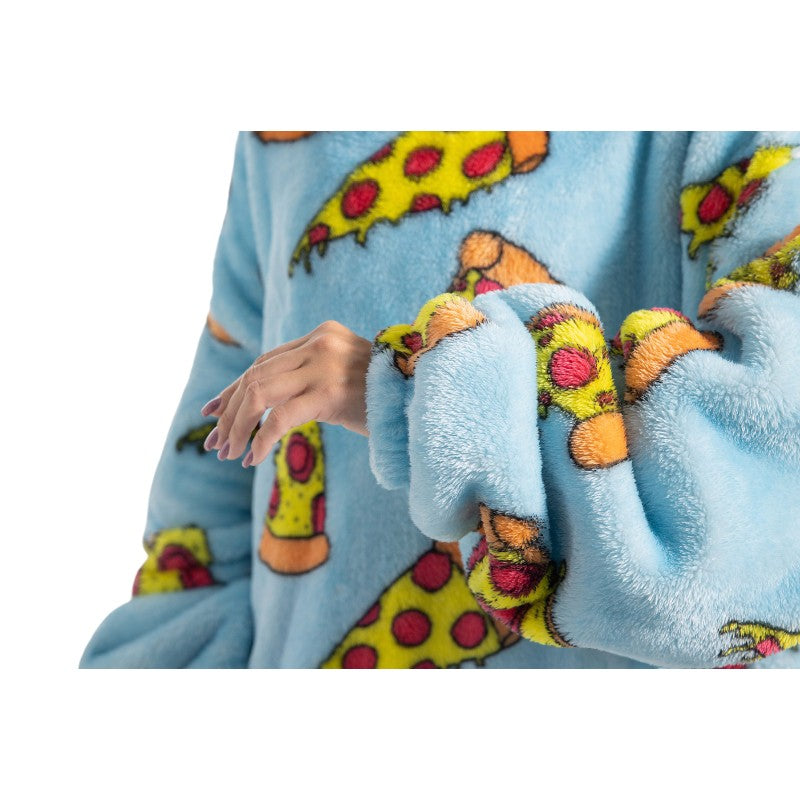Adult Oversized Wearable Blanket Hoodie-Pizza