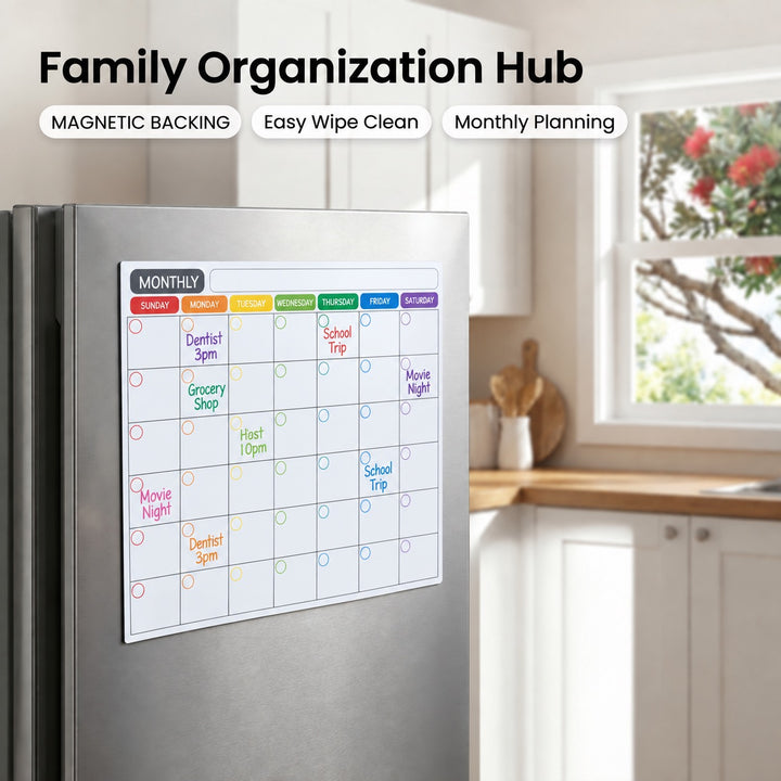 Monthly Fridge Calendar Whiteboard - A3 Magnetic Planner