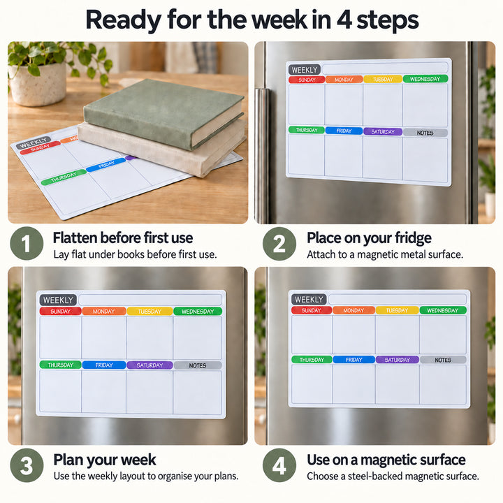 Weekly Fridge Calendar Whiteboard 42x30cm